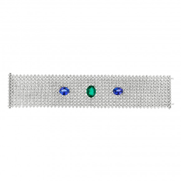 BRE.161290_Anastasia Kessaris_Diamond, Sapphire and Emerald Bracelet
