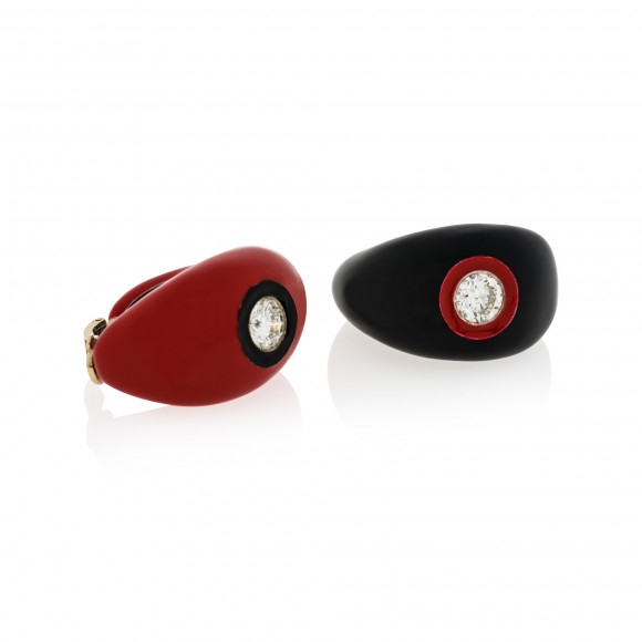 SKP180431_Anastasia Kessaris_Black & Red Enamel Diamond Earrings