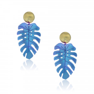 Tropicalia Young Blue and Green Titanium Earrings
